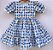 Vestido infantil Coleção de inverno Abraço - Encanto floral com xadrez Azul - Imagem 1