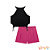 Conjunto de blusa cropped em malha elastic e shorts em viscose wet Vic&Vicky Urban - Imagem 2