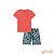 Conjunto de camiseta em meia malha e bermuda em nylon Luc.boo blk23k - Imagem 2