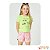 Conjunto de blusa em meia malha e shorts em nylon neon Infanti - Imagem 1