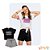 Conjunto de blusa em meia malha e shorts em moletinho Angerô - BLK24 - Imagem 1