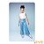 Calça jeans wide leg metalizada L2M Girls BLK24 - Imagem 1