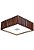 Plafon Madelustre Quadrado Rústico Imbuia Madeira Colonial Maciça  42x42 Castor 2561-IB   Sobrepor Sala Quarto e Cozinha - Imagem 1