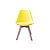 Cadeira Design Fratini Eames Eiffel DAR Ray Pes Madeira Natural Salas Siena Amarela Assento Couro - Imagem 3