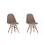 Kit 2x Cadeira Design Eames Eiffel DAR Ray Pes Madeira Salas Fendi Assento Couro Nice Fratini - Imagem 1
