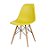 Kit 2x Cadeira Design Eames Eiffel DAR Ray Pes Madeira Salas Florida Amarela Assento Polipropileno Fratini - Imagem 3
