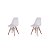 Kit 2x Cadeira Design Eames Eiffel DAR Ray Pes Madeira Salas Florida Branca Assento Polipropileno Fratini - Imagem 1