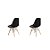 Kit 2x Cadeira Design Eames Eiffel DAR Ray Pes Madeira Salas Florida Preta Assento Polipropileno Fratini - Imagem 1