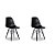 Kit 2x Cadeira Design Eames Eiffel DAR Ray Pes Madeira Salas Florida Preta Assento Polipropileno Fratini - Imagem 1
