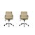 Kit 2x Cadeira Escritorio Fratini Office Rodizio Sidney Eames Dourado Cromado Giratoria Presidente Com Braços - Imagem 1