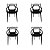 Kit 4x Cadeira Design Alegra Master Philippe Starck Preta Polipropileno Cozinhas Aviv Fratini - Imagem 1