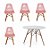 Kit 4x Cadeira Mesa Fratini Kids Infantil Rosa Design Eames Eiffel DAR Ray Pes Madeira Natural Florida Assento Polipropileno - Imagem 1