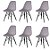 Kit 6x Cadeira Design Eames Eiffel DAR Ray Pes Madeira Salas Florida Cinza Assento Polipropileno Fratini - Imagem 1