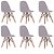 Kit 6x Cadeira Design Eames Eiffel DAR Ray Pes Madeira Salas Gelo Assento Couro Nice Fratini - Imagem 1