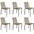 Kit 6x Cadeira Design Quadrada Preto Gelo Estofado Tecido Couro Moderna Cozinhas Salas Zurique Fratini - Imagem 1