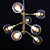 Lustre Golden Art Design Moderno Dourado Esferas Vidro 9 Lamp. 65x35 York E-27 T144-9 Cozinhas Quartos - Imagem 1