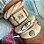 Pulseira Branca Bolas Marrons - Imagem 1