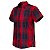 Camisa Masculina Made in Mato Xadrez Lia Manga Curta Vermelho - Imagem 2