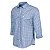Camisa Masculina Xadrez Azul Manga Longa com Bolso Tricoline - Imagem 2