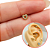 Piercing Coração Cravejado Labret Com Banho de Ouro - Imagem 1