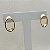 Brinco Oval Liso Com Banho De Ouro - Imagem 4