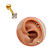 Piercing Ponto de Luz Zircônia 2,5 mm Em Aço Cirúrgico - PVD Dourado - Imagem 1