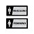 Placa Banheiro 25x12 - Masculino e Feminino (Espelhada Prata) - Imagem 1