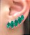 Ear Cuff Navetes Pedra Verde - Imagem 2