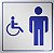 Placa de Banheiro Masculino para Deficientes - Alumínio - Imagem 1
