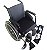 Cadeira de Rodas AVD PRETO - 44CM - Com Apoio de Pés Eleváveis - Imagem 1