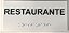 Placa em braille - RESTAURANTE - Imagem 1