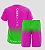 Conjunto Camiseta e Bermuda | Masculino | Beach Tennis Colors | Rosa e Verde - Imagem 2