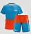 Conjunto Camiseta e Bermuda |Masculino | Beach Tennis Colors | Azul e Laranja - Imagem 1
