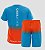 Conjunto Camiseta e Bermuda |Masculino | Beach Tennis Colors | Azul e Laranja - Imagem 2