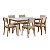 Conjunto Mesa Ares e 6 Cadeiras Turim Encosto Estofado - Imagem 1