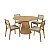 Conjunto Mesa Capri 1,30 cm com 4 Cadeiras em Madeira Tauari e Palha - Imagem 2