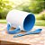 Caneca de Porcelana com Colher Azul Claro - Sublimação - Imagem 1