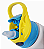 Squeeze de Aluminio Infantil 500ml Bico de Silicone - Tampa Azul/Amarelo - Imagem 2