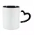 Caneca de Porcelaça Alça Coração Preta - Mecolour - Imagem 1