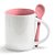 Caneca de Porcelana Interior Rosa c/ Colher - LiveSub - Imagem 1