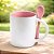 Caneca de Porcelana Interior Rosa c/ Colher - LiveSub - Imagem 1