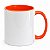 Caneca Cerâmica Interior e Alça Colorida - Laranja - Imagem 1