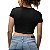 Blusa Cropped Liso Preto Manga Curta - Imagem 3