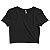 Blusa Cropped Liso Preto Manga Curta - Imagem 4