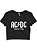 Blusa Cropped Feminina ACDC Power Up Tour 2026 Rock Algodão Preta - Imagem 3
