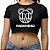 Blusa Cropped Radiohead Preto Feminino Manga Curta - Imagem 1
