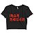 Blusa Cropped Iron Maiden Logo Feminina Algodão Premium 30.1 Penteado - Imagem 3