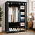 Guarda Roupa Portátil Organizador Com 2 Colunas para Cabides, Roupas e Cobertor - Imagem 2