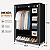 Guarda Roupa Portátil Organizador Com 2 Colunas para Cabides, Roupas e Cobertor - Imagem 3