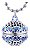 Colar Difusor Redondo - Pingente 16mm - Azul - Liga de Zinco - Imagem 1